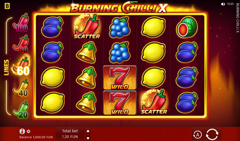 Играть в игровой автомат Burning Chilli X