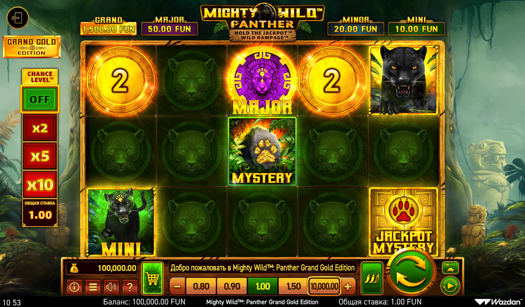 Играть в игровой автомат Mighty Wild: Panther Grand Gold Edition