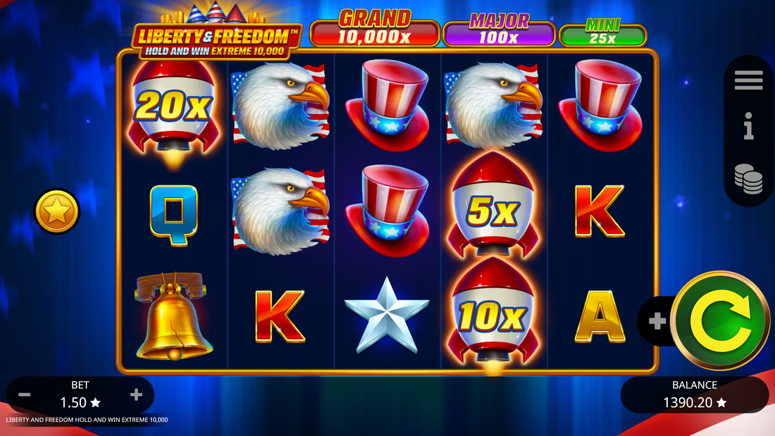 Liberty and Freedom Hold and Win Extreme 10,000